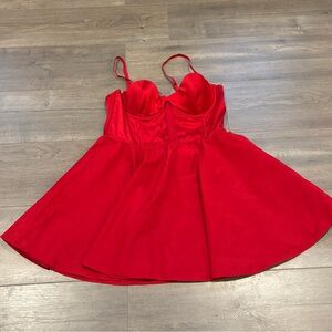 Satin Organza Bow Holiday Lingerie Dress